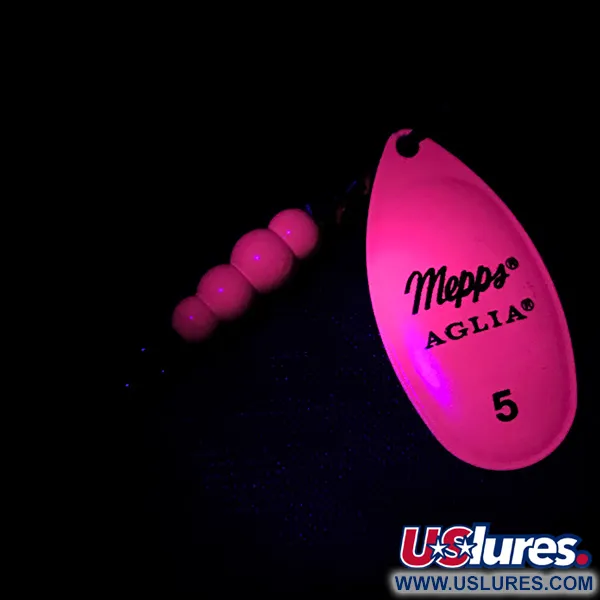 Mepps Aglia 5 Hot Pink UV Spinnare, Rosa/Mässing, 14g, UV, #4752