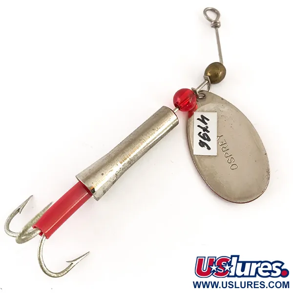 Dardevle Osprey Notangle Spinner, Röd/Vit/Nickel, 9g, #4796