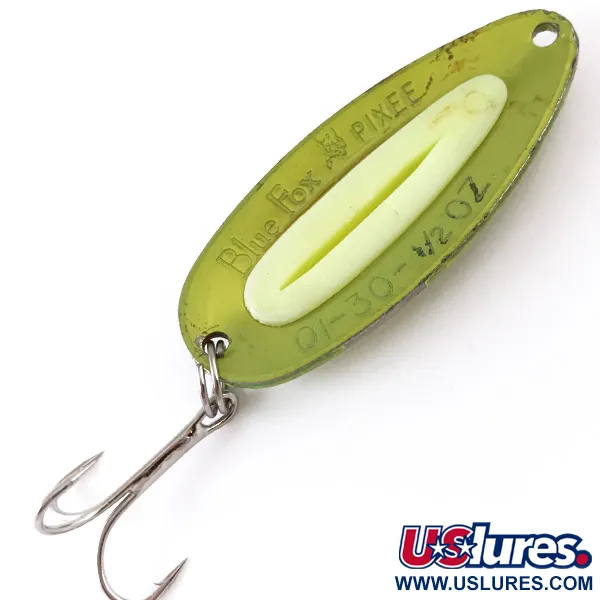 Blue Fox Pixee UV Skeddrag, Green Gold/Yellow, 14g, UV Glow, #4842