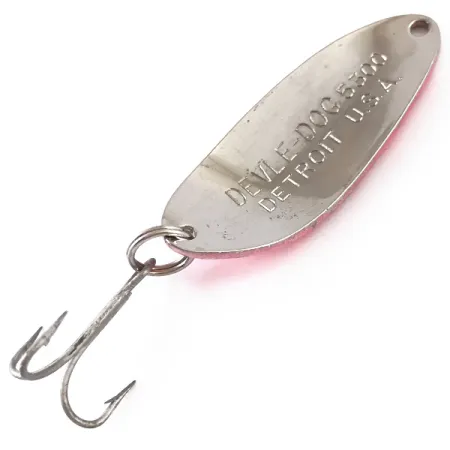 Dardevle Devle Dog 5300 UV Skeddrag, Rosa/Nickel, 10g, UV Glow, #4845