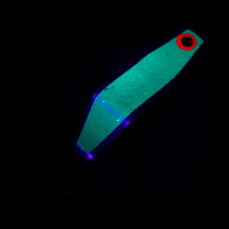 Shasta Humdinger Skeddrag, Nickel/Grönt glitter, 11g, Enkelkrok, #4871