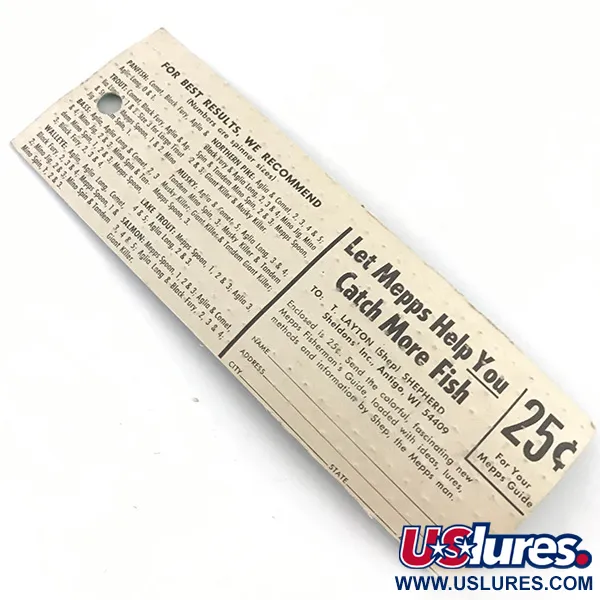 Mepps Aglia 0 Spinnare, Guld, 2,5g, Vintage, #4921