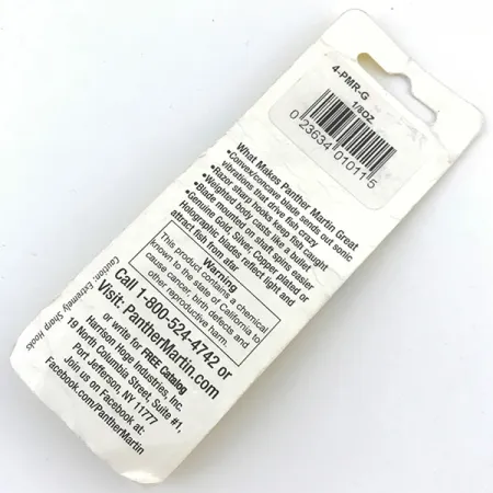 Panther Martin 4 Spinnare, Guld, 4g, Soniska vibrationer, #4997