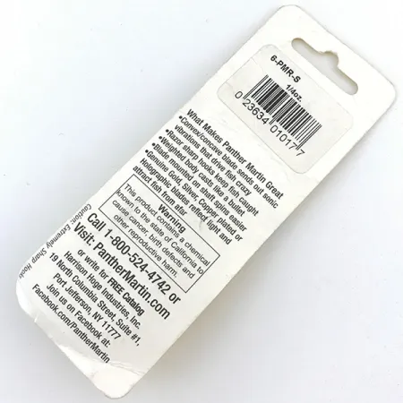 Panther Martin 6 Spinnare, Silver / Gul, 7g, försilvrad, #6-PMR-S