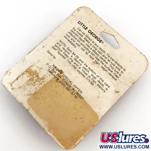 Mann's Bait Little George Tailspinner, Vit/Nickel, 17g, Vintage, #5116