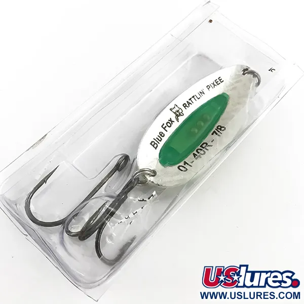 Blue Fox Rattlin Pixee Skeddrag, Rainbow Gold/Grön, 24g, Rassel, #5130