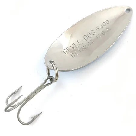 Dardevle Devle Dog 5400 Skeddrag, White/Blue/Nickel, 14g, Vintage, #5224