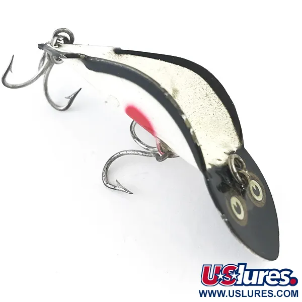 Buck Perry Spoonplug Skeddrag, Svart/Vit/Röd, 7g, Vintage, #5298