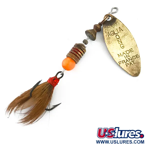 Mepps Aglia Long 1 Dressed Spinnare, Mässing/Röd, 4.5g, Ekorre, #5377