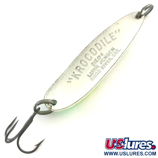 Luhr Jensen Krocodile Die #4 Skeddrag, White Pearl/Green, 19g, #5417