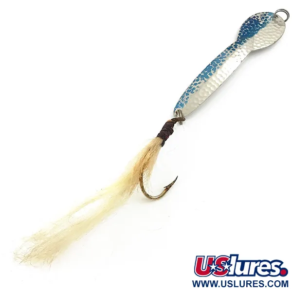 Glen Evans Loco 5 Skeddrag, Hamrad Nickel/Blå, 28g, Enkelkrok, #5549