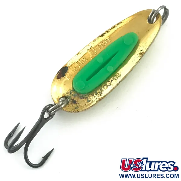 Blue Fox Pixee Skeddrag, Hamrat guld/Grön, 4.5g, UV Glow, #5577