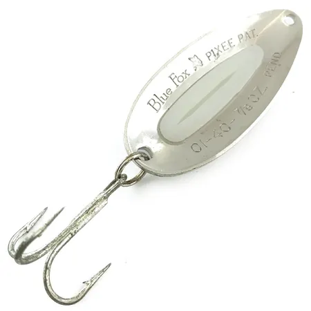 Blue Fox Pixee Skeddrag, Hamrad Nickel, 24g, Självlysande, #5615
