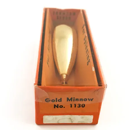 Vintage Johnson Silver Minnow Skeddrag, Guld, 9g, Vasskyddat, #5632