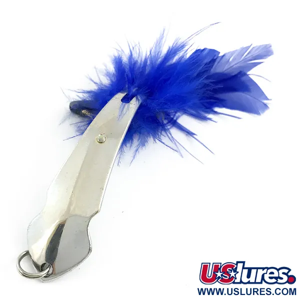Tony Accetta Pet Spoon 14 Vassdrag, Nickel/Blå, 7g, Fjädrar, #5857