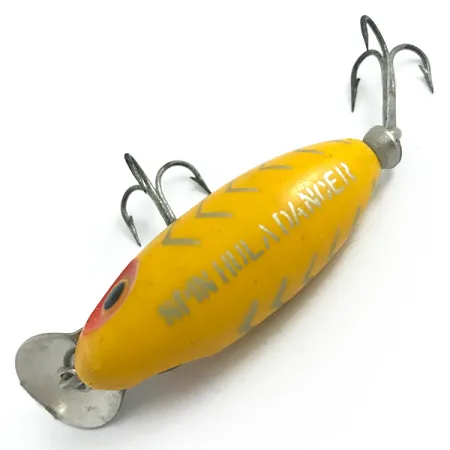 Fred Arbogast Spin Hula Dancer Wobbler, Gul, 6.5g, Metallsked, #5864