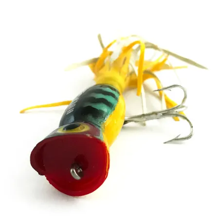 Fred Arbogast Hula Popper, Fire Tiger, 3g, Gummikjol, #5867
