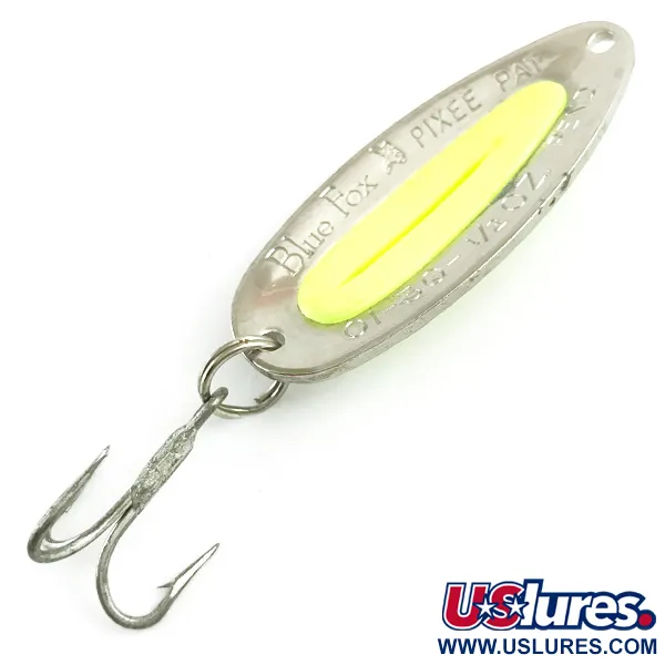 Blue Fox Pixee UV Skeddrag, Hamrad nickel/Gul, 14g, UV-insert, #5877