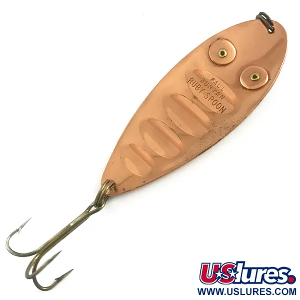 Paul Bunyan Ruby Spoon Skeddrag, Koppar/Röda ögon, 25g, Vintage, #5883
