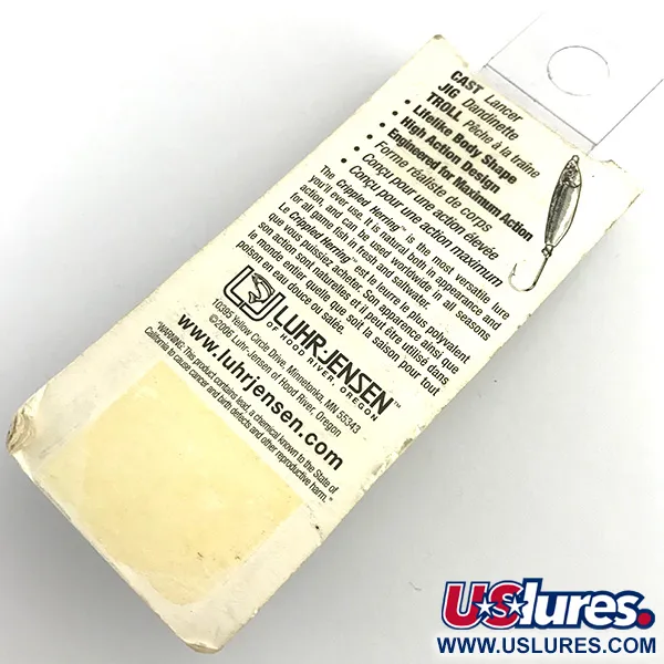 Luhr Jensen Crippled Herring Skeddrag, Vit/Grön UV Glow, 21g, #5921