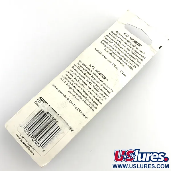 Acme K.O. Wobbler UV Skeddrag, Gul/Grön/Nickel, 21g, Sonic Tail, #5923