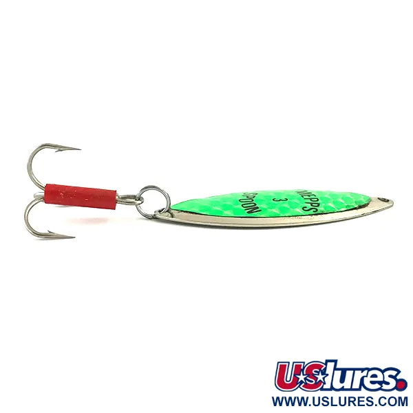 Mepps Spoon 3 Skeddrag, Nickel / Green UV, 13g, UV-aktiv, #5936