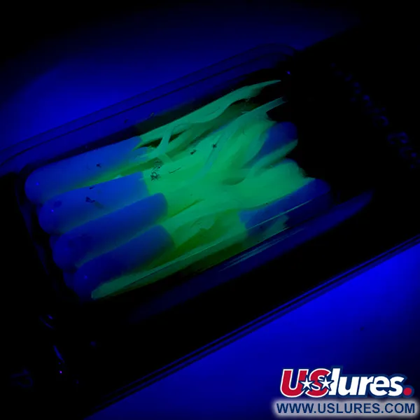 Johnson Crappie Buster Tubes Gummibeten, Vit/Chartreuse, 4,5cm, #5987