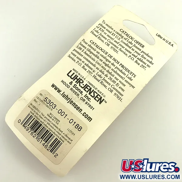 Luhr Jensen Loco 1Glow Skeddrag, Vit/Grön, 4g, UV Glow, #5303-001-0188