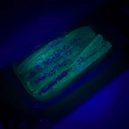 Johnson Crappie Buster Shad Tubes UV jigg, Blue/Green/Glitter, #6021