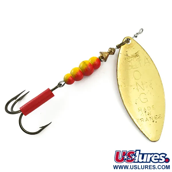 Mepps Aglia Long 2 Spinnare, Guld/Orange, 7.4g, Willow-blad, #6025