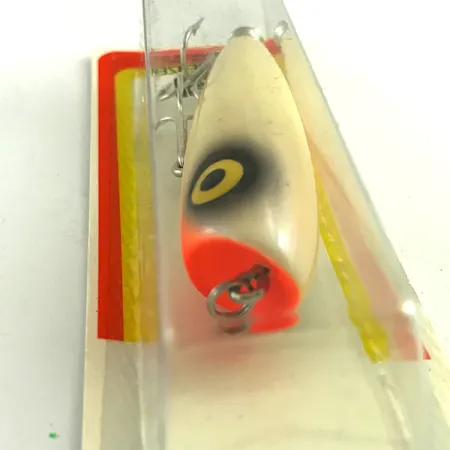 Luhr Jensen P.J.POP Träpopper, White Pearl/Orange, 17g, handgjord, #6046