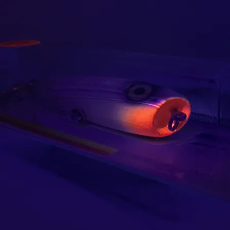 Luhr Jensen P.J.POP Träpopper, White Pearl/Orange, 17g, handgjord, #6046