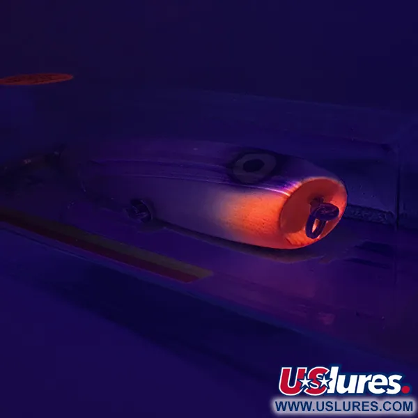 Luhr Jensen P.J.POP Träpopper, White Pearl/Orange, 17g, handgjord, #6046