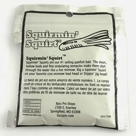 Bass Pro Shops Squermin' Squirts Tube, Vit Glow, 3.5cm, Glow, #6094