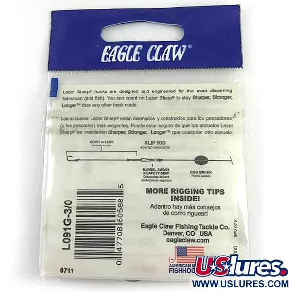 Eagle Claw #3/0 Jig Hooks, Svart, Storlek 3/0, Offset-skaft, #6160