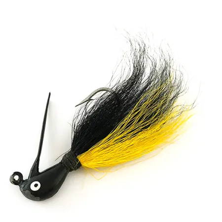Northland Sting'r Bucktail Jig, Svart/Gul, 12g, Stinger-ögla, #6290