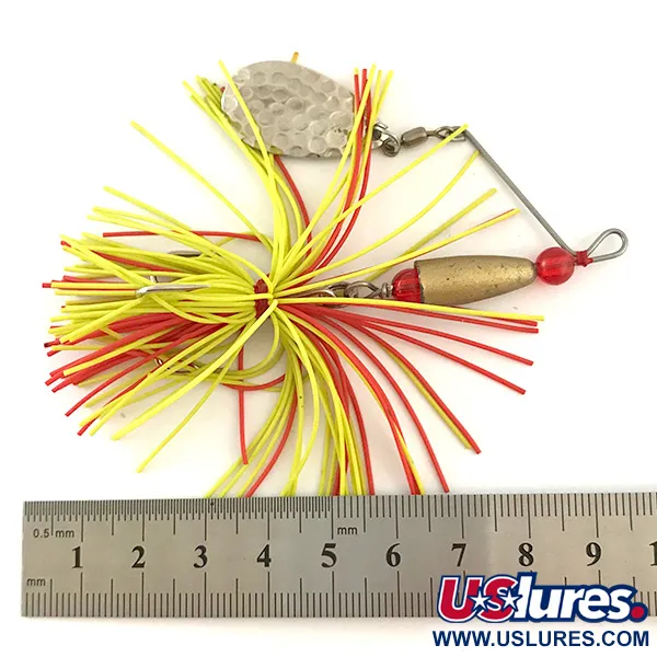 Spinner Bait Spinnerbait, Mässing/Nickel/Gul UV, 12g, UV-lyster, #6327