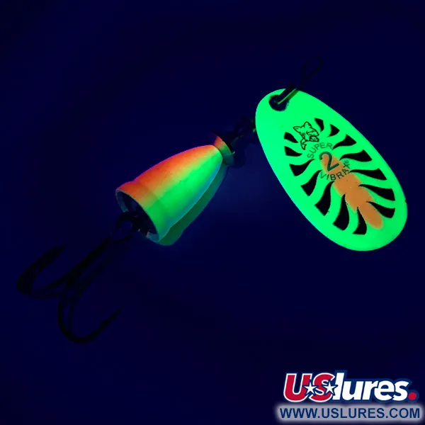 Blue Fox Super Vibrax 2 UV Spinnare, Fluo Gul, 6g, UV-reaktiv, #6339
