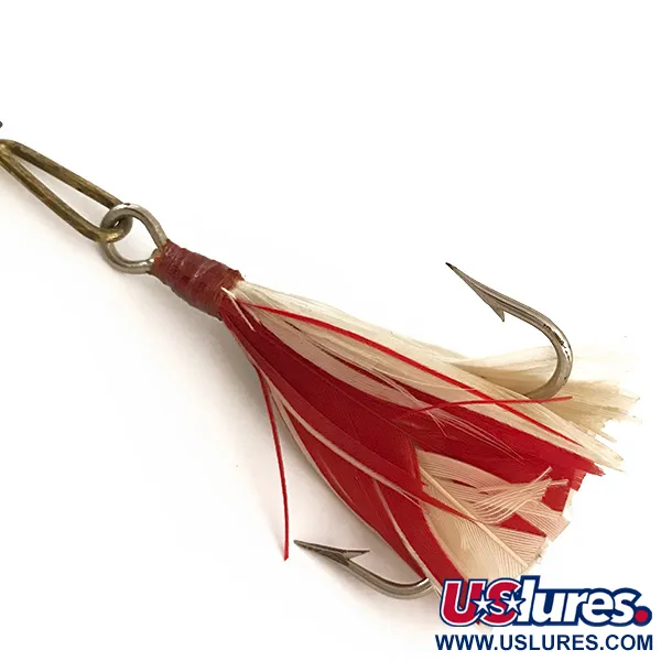 G.M. Skinner Willow leaf spoon, Koppar/Röd, 25g, Fjäder, #6370