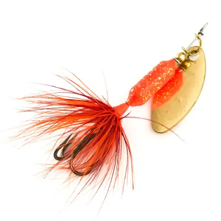 Yakima Bait Worden’s Original Rooster Tail UV Spinnare, Gold/Orange UV Glow, 1.77g, UV-aktiv, #6407