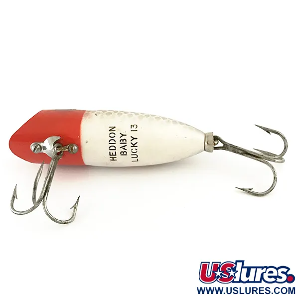 Heddon Baby Lucky 13 Ytbete, Röd/Vit/Silver, 9g, #6550