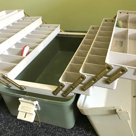 Plano 8600 Vintage Fiskelåda, Vit/Grå, 6 Hyllplan, #6574