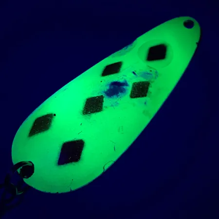 Blue Fox Aqua Spoon Skeddrag, Five of Diamond, 14g, Glow, #6612