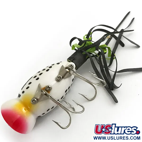 Fred Arbogast Hula Popper, White Tiger / Röd, 10g, Kjol, #6617