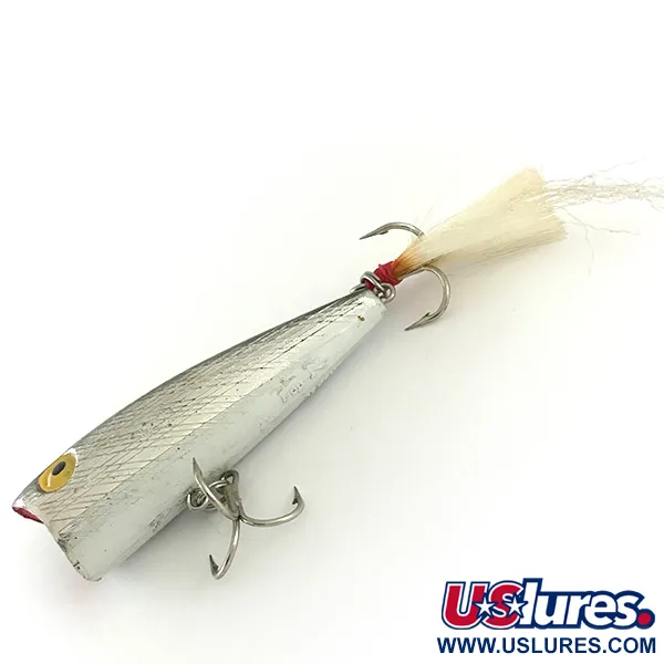 Rebel Pop-R Popper, Silver, 7g, Fjäderkrok, #6633