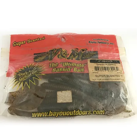 Bayou Outdoors V&M Mjukbete, Green Pumpkin, 10cm, Ringad, #6669