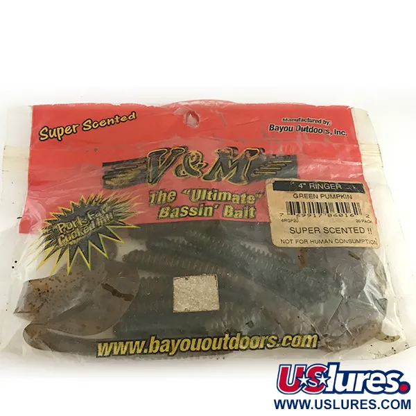 Bayou Outdoors V&M Mjukbete, Green Pumpkin, 10cm, Ringad, #6669