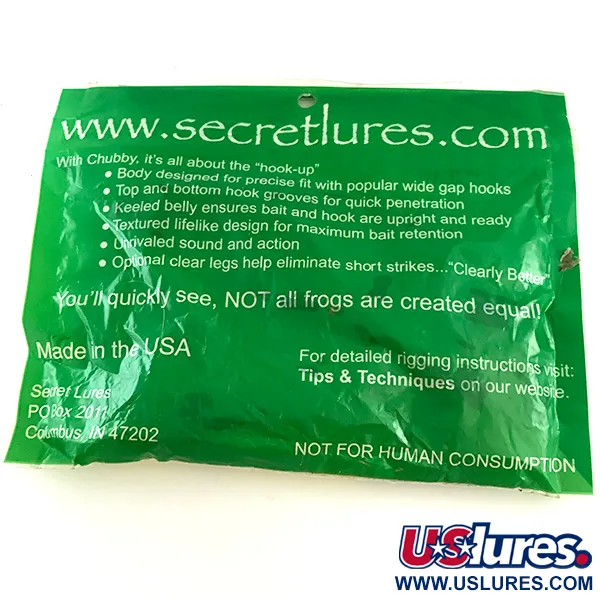 Secret Lures Chubby Frog Grodjigg, Mean Green, Ljudeffekt, #6670