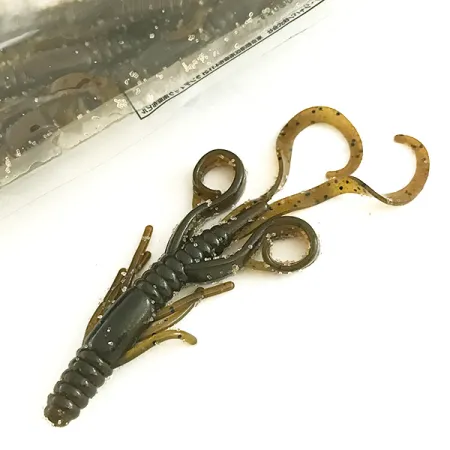 Berkley PowerBait Bungee Hawg mjukbete, Green Pumpkin, 7cm, #6671