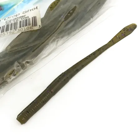 Open Water Drop Shot Gummibete, Oliv, 10,2cm, Finesse, #6680